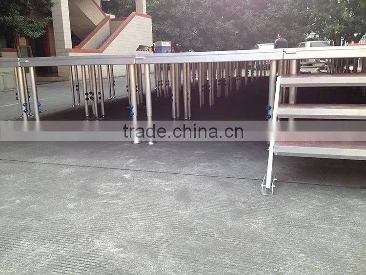Quick lock concert portable DJ stage with 18 mm plywood platform