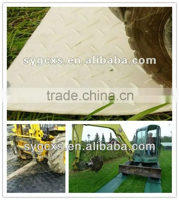 PE ground protection mat blue and white plates