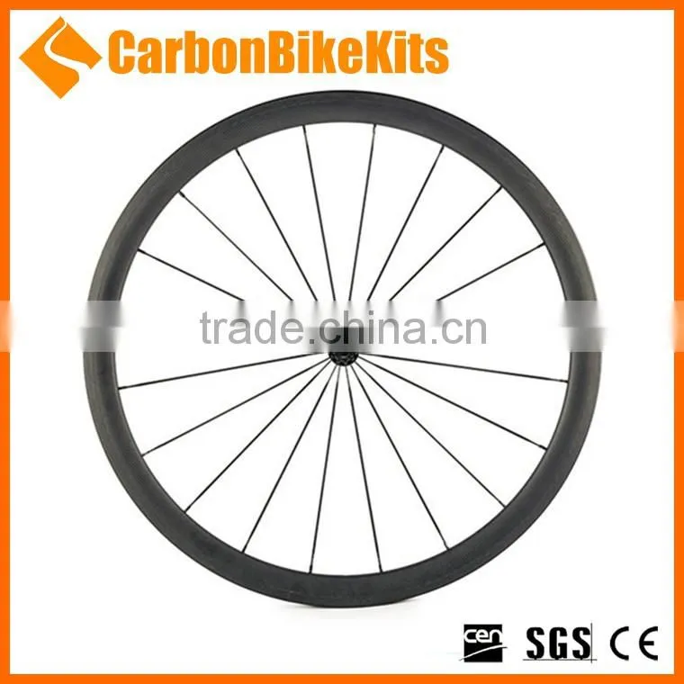 CarbonBikeKits PW38C 2015 23mm Wide 38mm Clincher Carbon Aero Bicycle Wheels