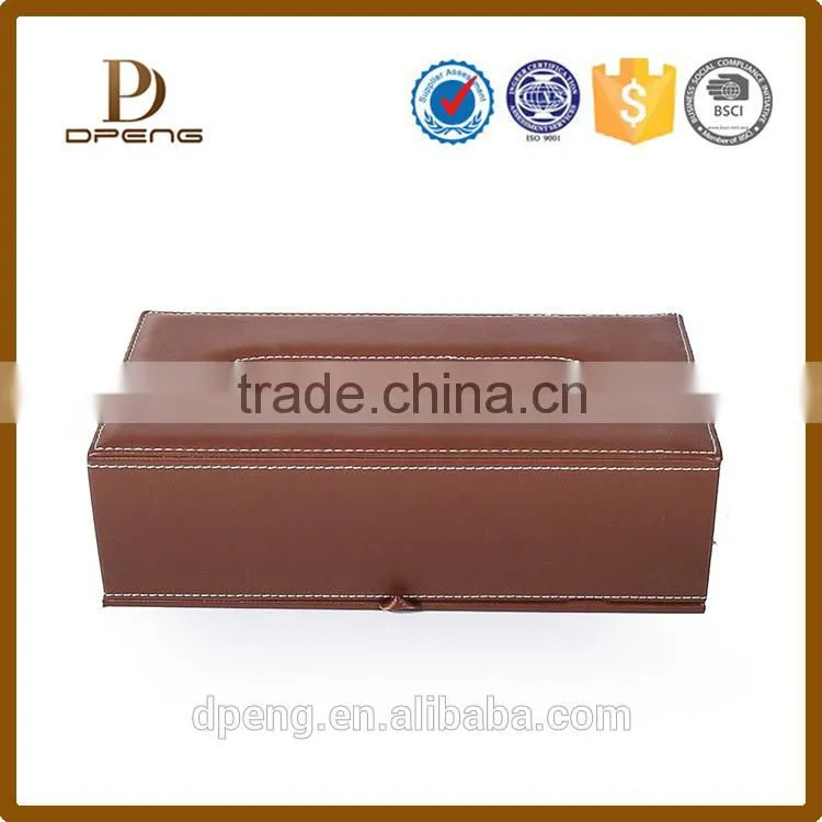 2016 Custom Multi-functional handmade pu leather tissue paper box
