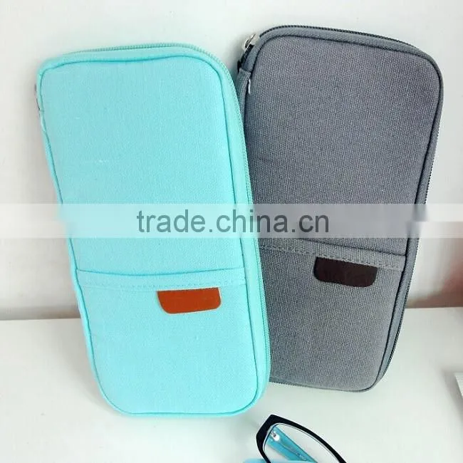 Custom logo cute style passport mobile case card holder for women travel wallet