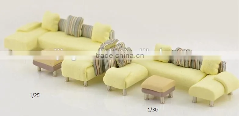 model sofa in plastic, architecture model scale sofa, sofa for scenery display