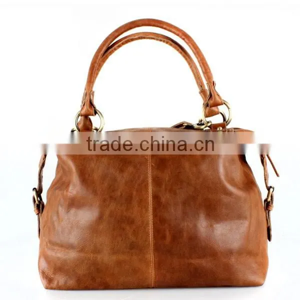 Tan Leather Handbag Purse Tote