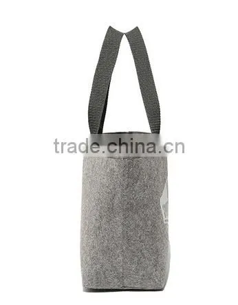 Grey felt letters minimalist high-capacity material shopping bag ladies laptop bags