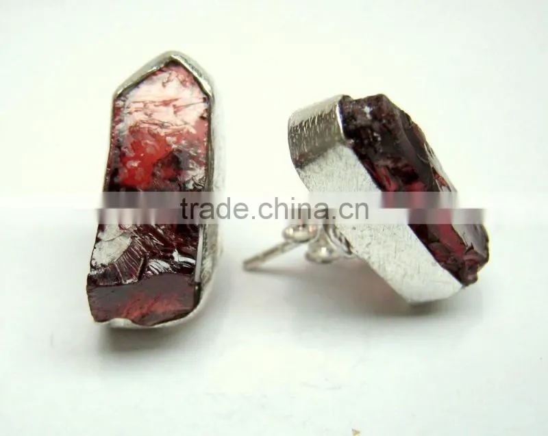 Tanzanite Raw Gemstone Stud 925 Sterling Silver Earring Jewelry, Rough Gemstone Stud Earring, Designer Gemstone Jewelry