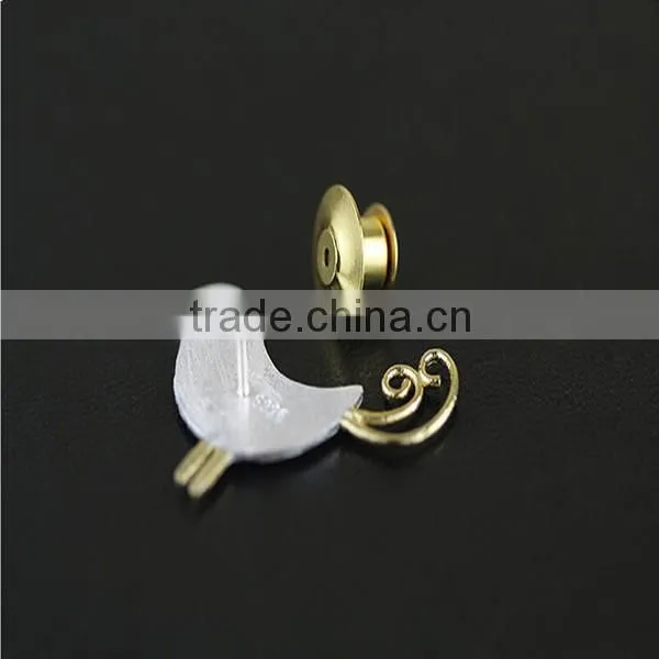 Korean cartoon bird silver brooch for wedding invitations