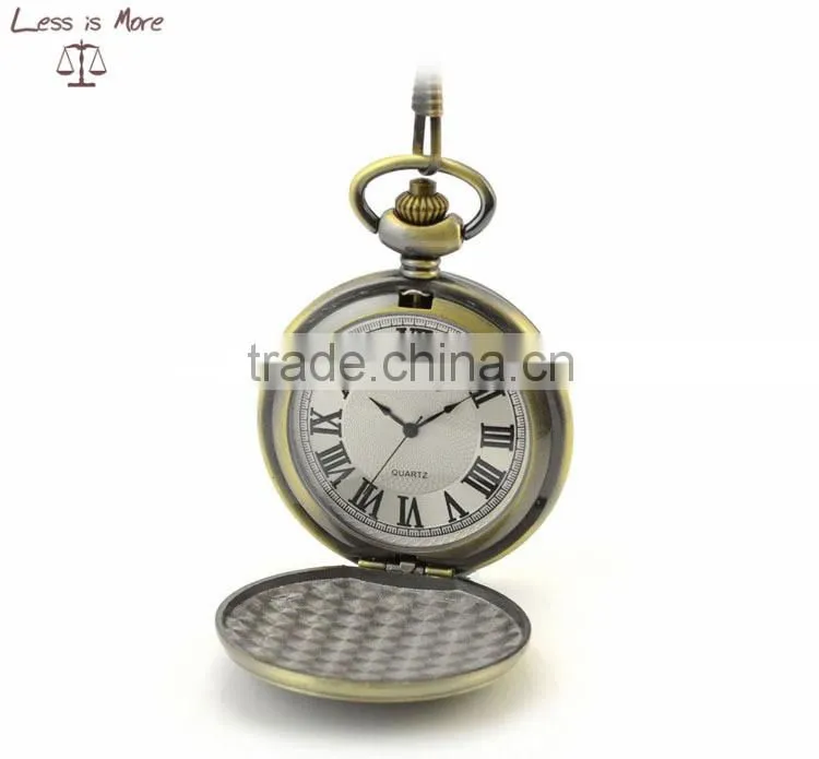 wholesale Antique brass pocket watch necklace as Best love for dad