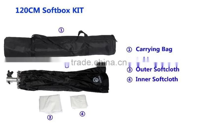 CONONMARK 120CM parabolic Softbox for studio flash with mount comet
