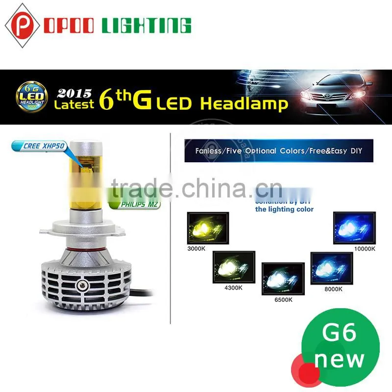 Bright 6th DIY color 3000LM 9004 led motorcycle headlight