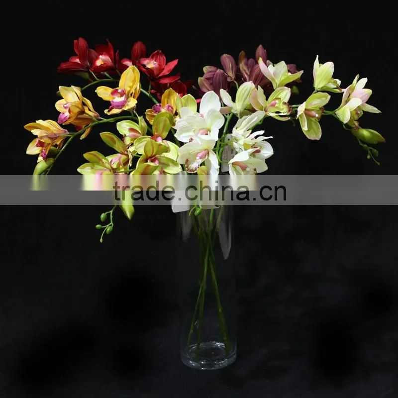 Hot sale 2016 low price artificial flower simulation butterfly orchid with seven heads