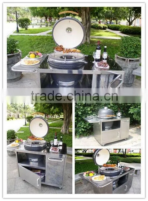 Auplex Outdoor Trolley Stainless Steel Kamado BBQ Table