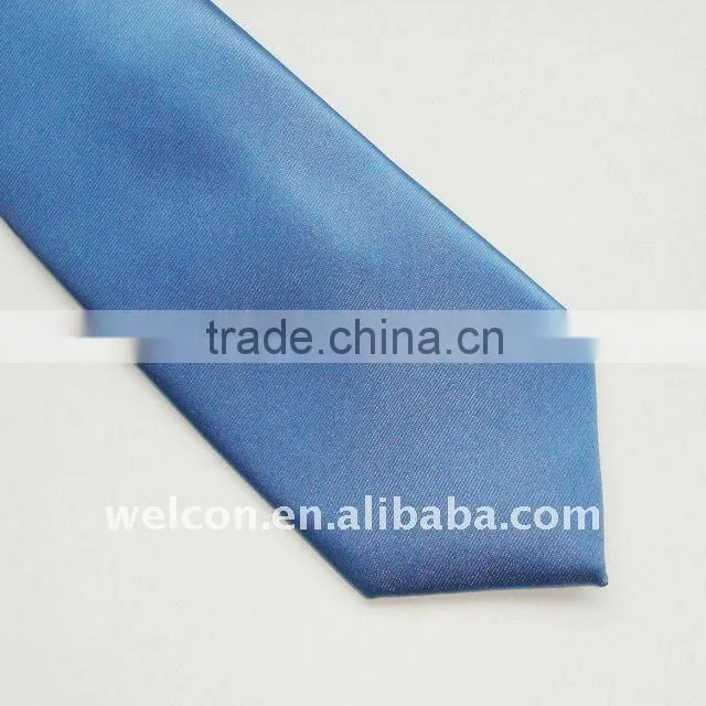 fashion mens 100% silk plain blue necktie
