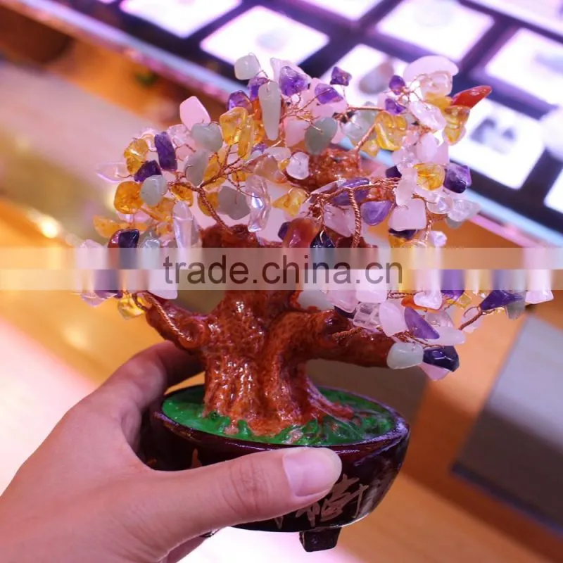 natural rock colored small crystal trees for sale