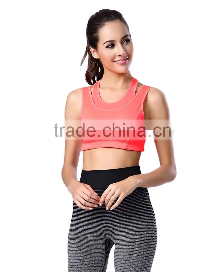 Women sport bra ,fitness running quick dry bra, female yoga fake two sport bra WA20