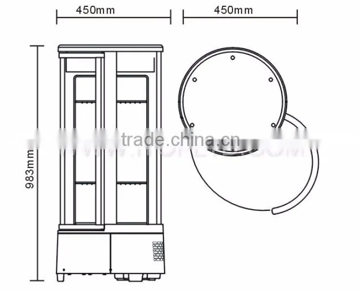 Small Refrigerated Cake Cake Display cooler