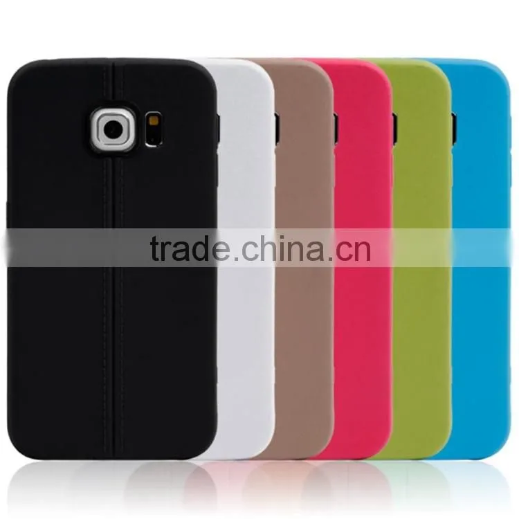 2015 unique TPU free sample mobile phone case two line style Case For Samsung galaxy S6 edge