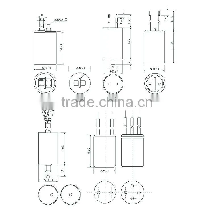 cbb60 ac motor run sh capacitor 250vac 150uf