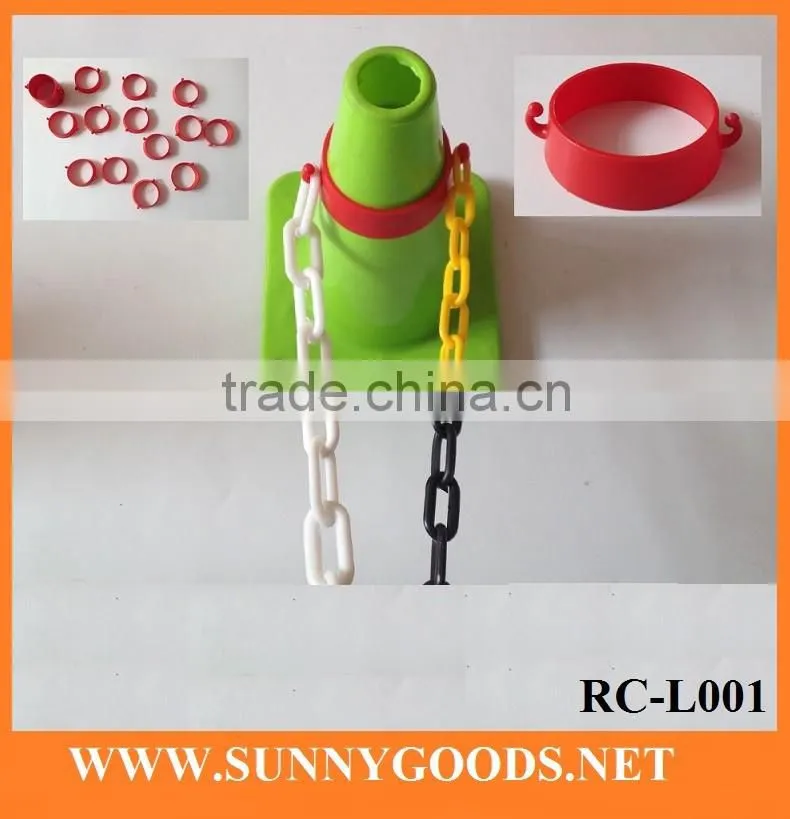 road cone plastic collar barricade chain