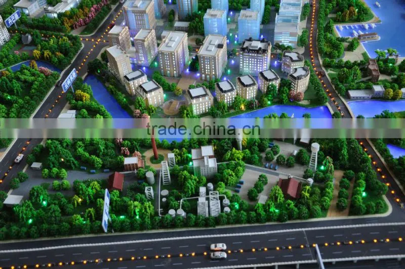 District planning 3d architectural scale model with lighting system for exhibition