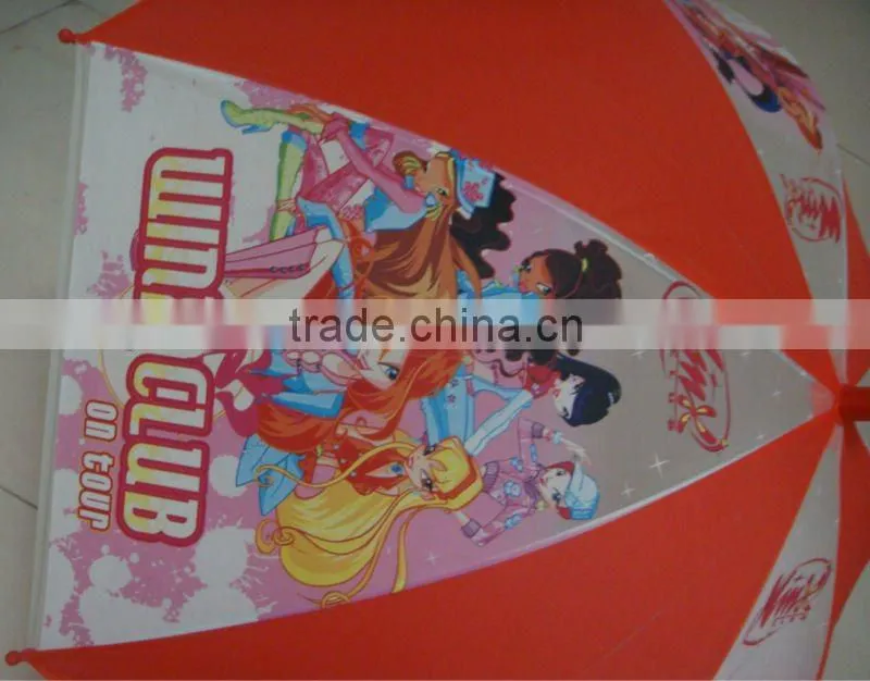 red heat transfer printing promotional clear umbrella with whistle