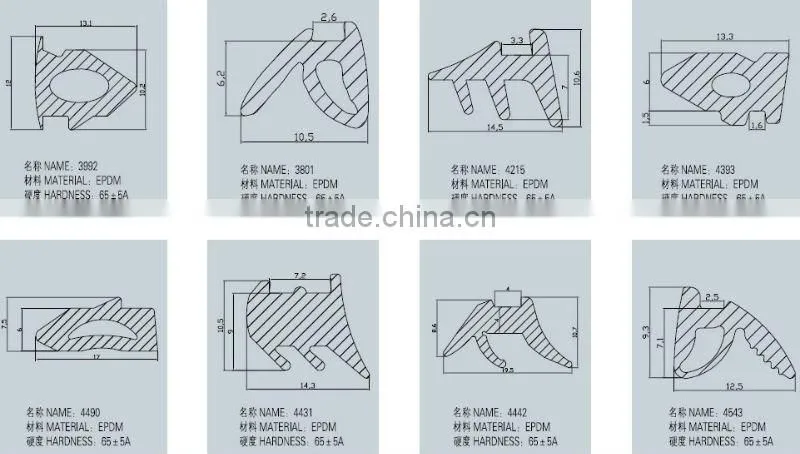EPDM rubber profile for Aluminum windows&doors