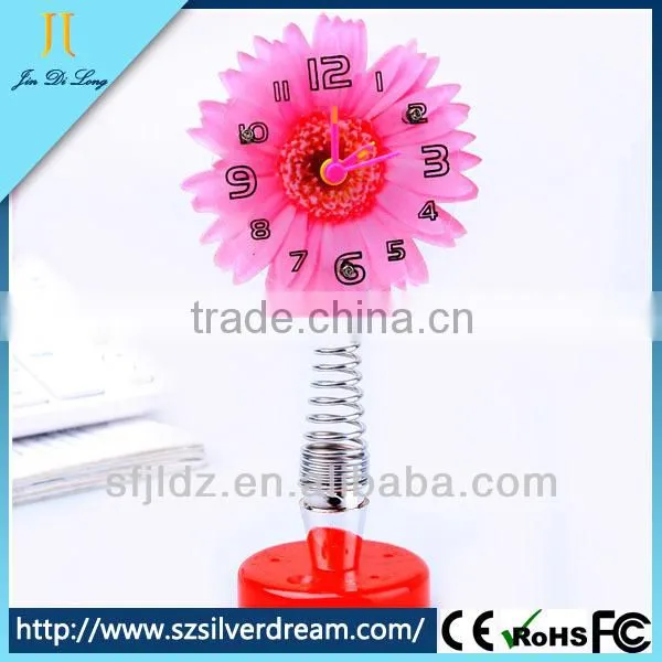 Beautiful Pink Flower Funny Desk Clocks