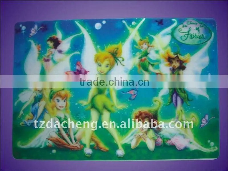 Best Selling Durable Using cartoon 3D Lenticular Printing Pp Placemat