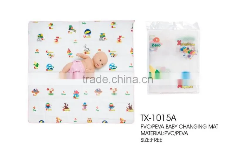 pvc/peva baby waterproof diaper changing mat/pad