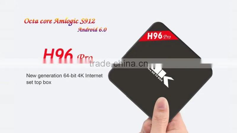 New H96 Pro Android Smart Octo-Core TV Box, Amlogic S912 OTT IPTV TV Box