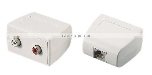 RJ45 8P8C UTP Jack to RCA Stereo and Composite Video Adapter