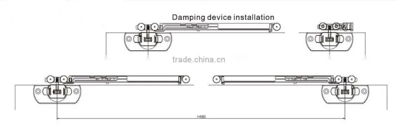 light type inner-hanging type wardrobe sliding door hardware sliding door fittings