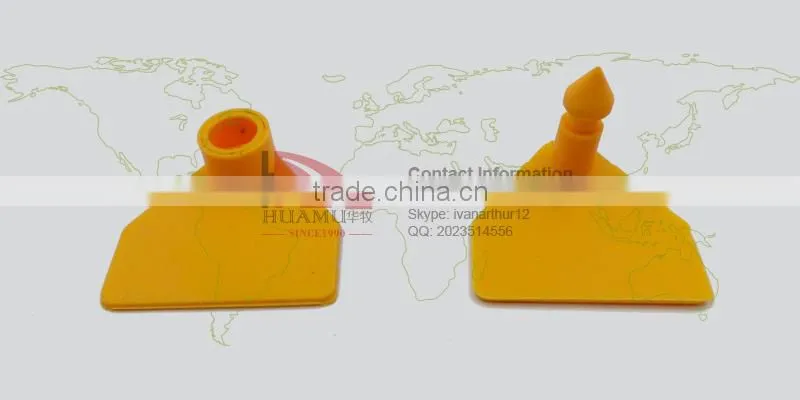 pig ear tag with TPU material in orange 32*32 mm