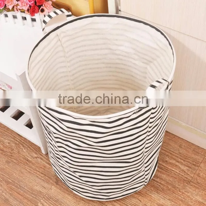 Unique Cotton Sundries Storage Bin Linen Collapsible Folding Laundry Basket