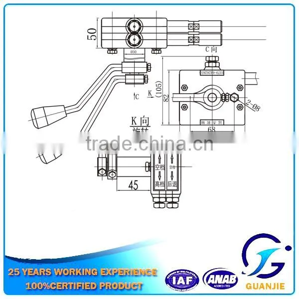 GJ1123 cable gear shift for mining machine