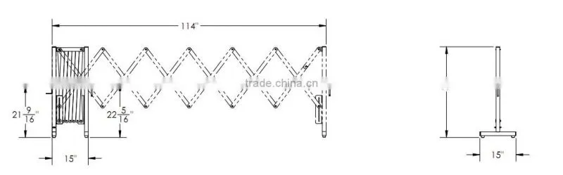 Convenient lightweight aluminium expandable saffety gate for warehouse ALEXGATE-30-C