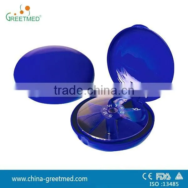 medical plastic weekly round pill box