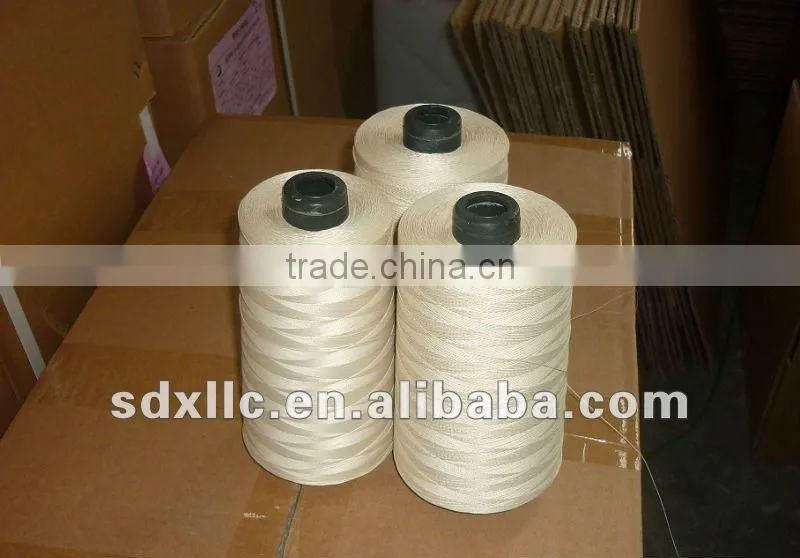 Heat resistant fiberglass sewing thread with ptfe/teflon coating