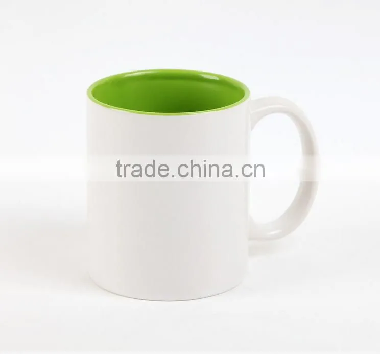 Wholesale 11oz White Sublimation Inner Colorful Mug for Sublimation Transfer Machine