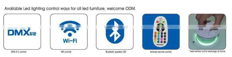 DMX Lighting Light Up Sofa/DMX Wireless Outdoor Plastic Sofa