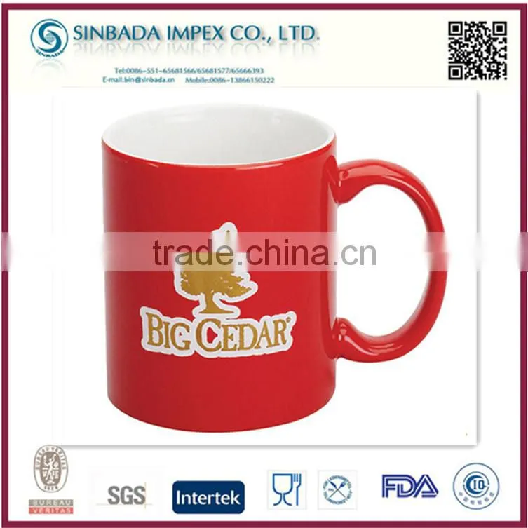 glazed ceramic mug cup with love decal