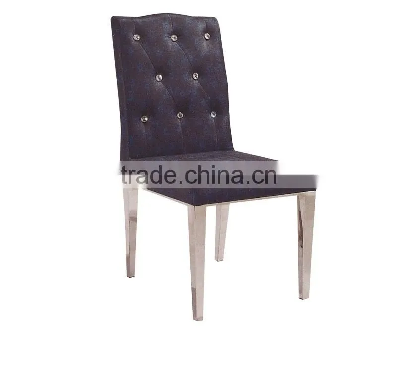 simple design botton decoration stainless stee dining chair