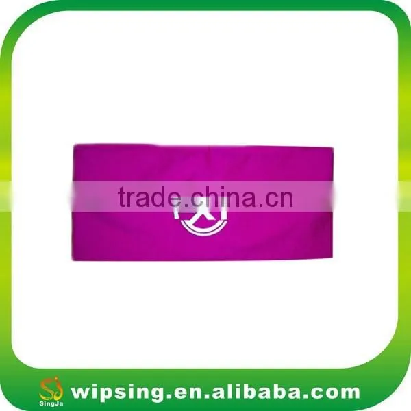 High stretch black headband with logo printing