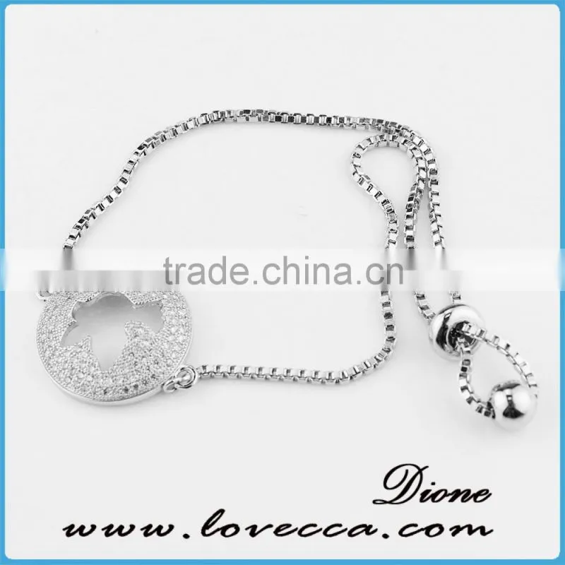 White Gold Diamond Dollar Bracelet 18K Micropave, Pave Diamonds bracelet