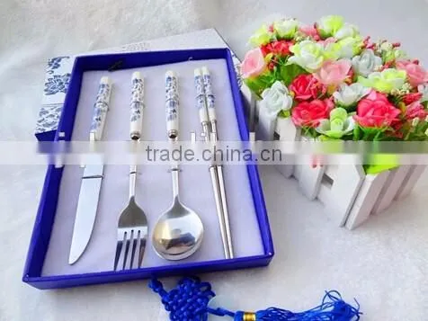 porcelain handle flatware set stainless steel cutlery set