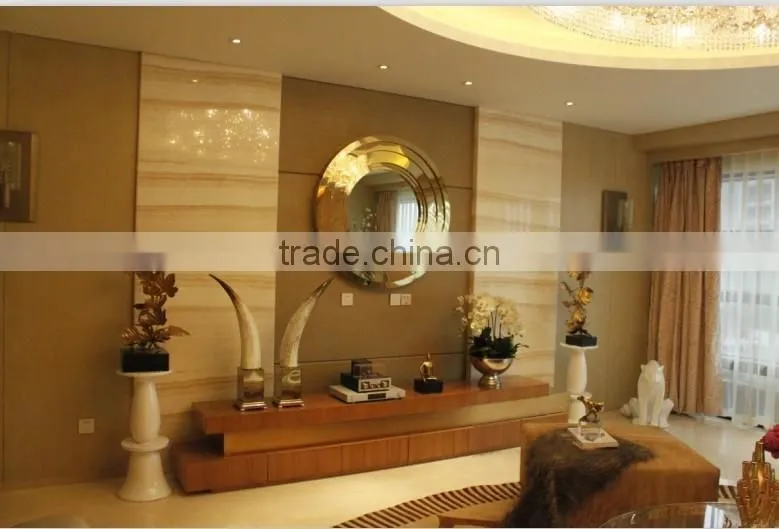 Stainless steel modern wall mirror with gold finish