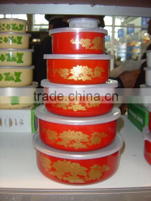 different color enamel storage bowl set mixing bowl salad bowl food container enamel bowl