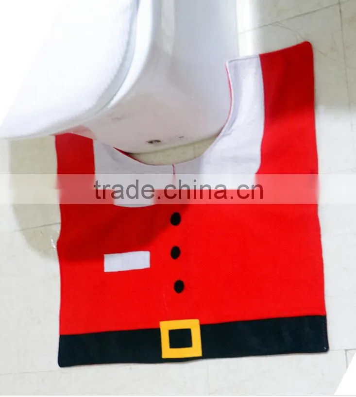 New Best Christmas Santa toilet cover set Lavatory Christmas decoration