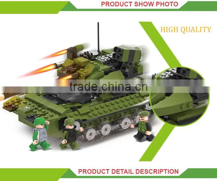 Creative diy military set building blocks mini plastic tank toy