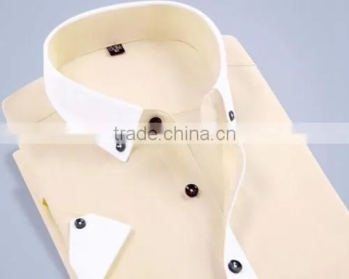 Man Oxford Shirt Short Sleeve Dress Shirt Solid Color Dress Shirt