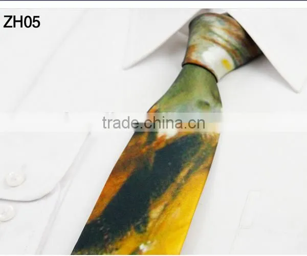 HD-TS56 Digital printing natural silk neck tie with gift box